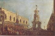 Francesco Guardi The Doge Takes Part in the Festivities in the Piazzetta on Shrove Tuesday (mk05) oil painting on canvas